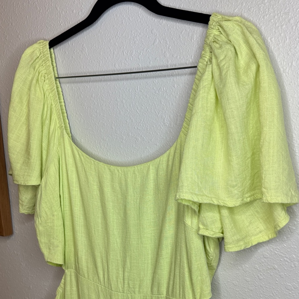Greylin Cutout Midi A Line Dress Celery Green - Large - Picture 5 of 17